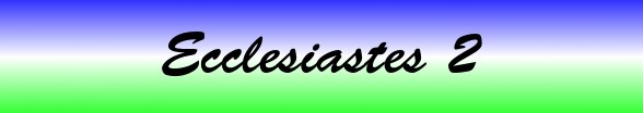 Ecclesiastes Chapter 2
